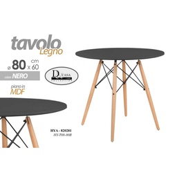 [GIC820281] Tavolo tondo moderno urban industrial nero cm 80
