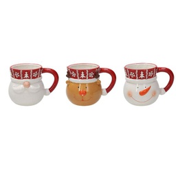 [2012462] Tazza 420 cc (3 assortiti) Dear Santa Dolomite Rosso