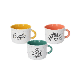 [20003517] Tazzina da caffè senza piattino 90 cc Happy Coffee Stoneware Multicolor