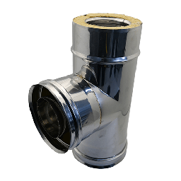 [DFLEX-412-C764-200250] Tee in acciaio inox 316L a 90° doppia parete - Diametro interno 200, diametro esterno 250