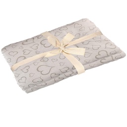 [V25078100CE] Telo arredo cuore ecru' 2 piazze cm250x280