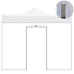 [8059591730065] Telo laterale per gazebo con porta Bianco impermeabile per gazebo richiudibile 450x200 cm