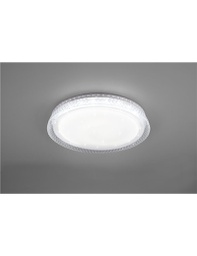 [TRIOR62391100] Thea plafoniera led diffusore bianco effetto stelle con bordo trasparente con rgb retro-illuminato e telecomando multifunzione d