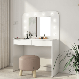[FZ98591] (2c) Toilette 1780 con specchio luci e cassetti bianco