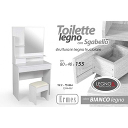 [GIC751004] Toilette moderna bianca con sgabello portatrucchi