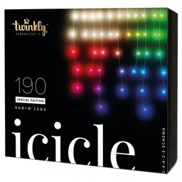 [1998756] Twinkly ICICLE Luci di Natale Smart 190 Led RGBW II Generazione