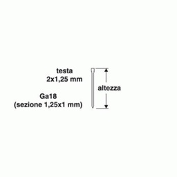 [VAL1455614] Valex Chiodi Chiodatrice 25Mm Testa 2X1,25Mm Sparachiodi Ga18 1,25X1Mm 1000Pz