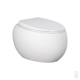 [DFLEX-182-P411-BM] Vaso sospeso senza bordo con fissaggio nascosto - Bianco opaco matt