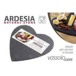 [GIC749896] x12 Vassoio cucina pub ristorante a cuore in ardesia cm 30 x 30