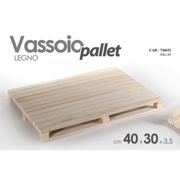 [GIC736032] 24x Vassoio in legno mini pallet 40 x 30 x 3.5 h