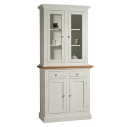 [FZ94202] Vetrina 2 ante bianco laccato shabby chic 95x47x200H