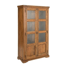 [B0742739] Vetrina 2 ante marrone in legno stile rustico