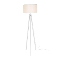 [FZ95908] (2c) Lampada a piantana treppiedi in legno e tessuto Bianco RODI 36x h136 cm