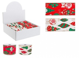 [B0936762] 12x Nastro Xmas Ball 4M Ass2 Disp12