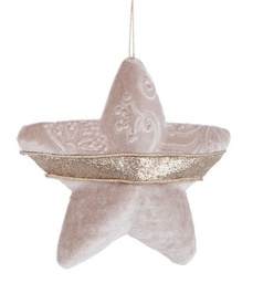 [B0936129] 12x Pendaglio Dilecta Stella Rosa