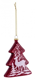[B0937549] 12x Pendaglio Vt Reindeer Pino Rosso