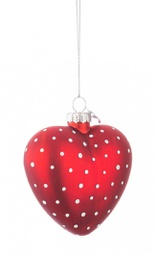 [B0937395] 12x Pendaglio Vt Style Cuore Rosso Pois Pic