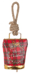 [B0936636] 12x Pendaglio Wendi Campana Tartan Merryxmas