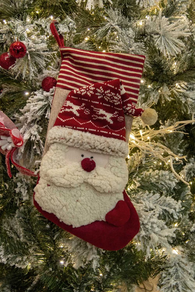 Calza tessuto babbo natale cm46x25x2