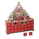 Calendario legno led albero rosso cm31x8h34,5
