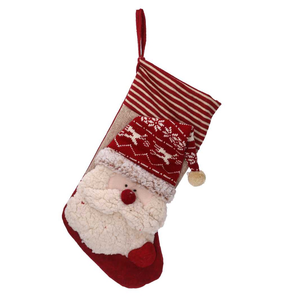 Calza tessuto babbo natale cm46x25x2