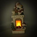 Camino led resina babbo natale bianco cm27,5x23h51