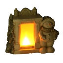 Camino resina con pupazzo di neve led bianco cm27x12h23