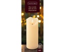 Candela LED ondulata in cera stabile sulla parte superiore H 17 x Ø 7 cm