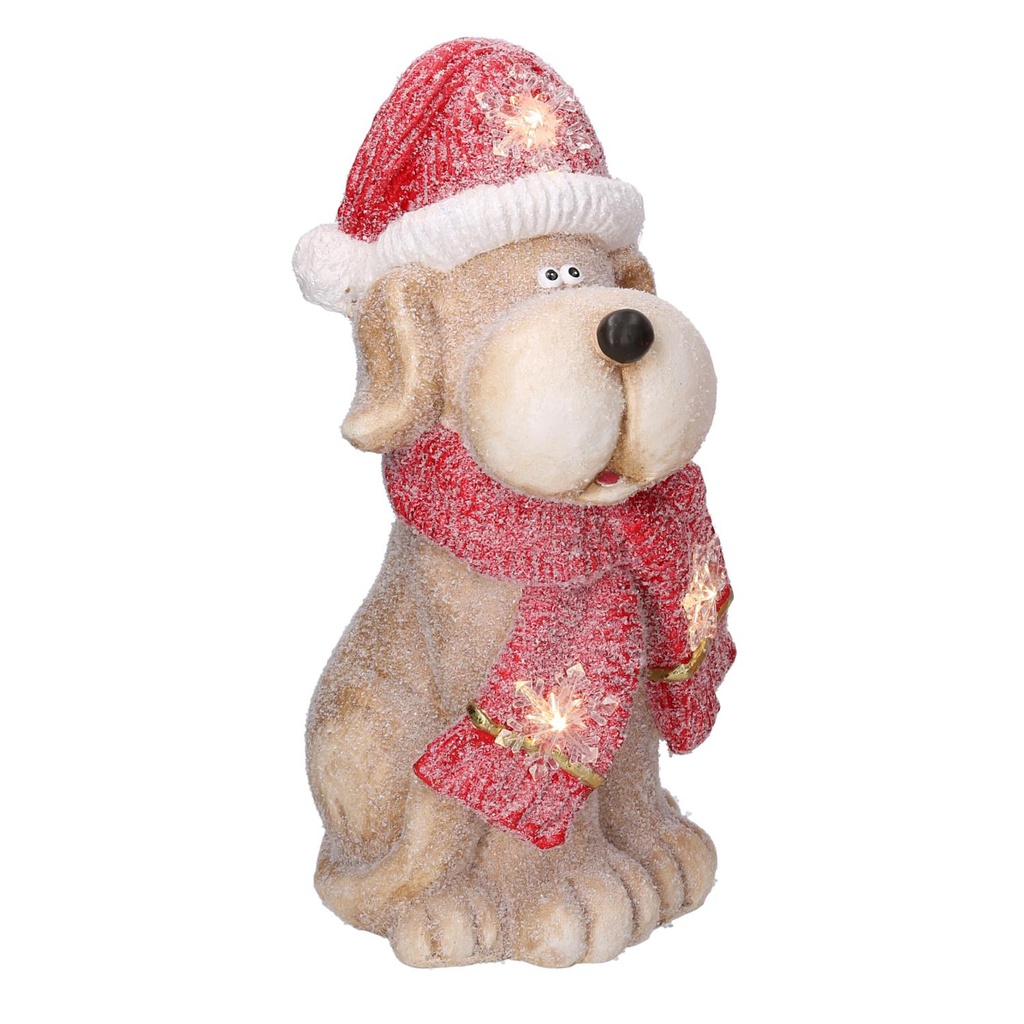 Cane resina led cappello rosso cm22x19,5h40