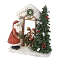 Carillon resina babbo natale con led rosso cm22x9,5h22,5