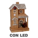 Casetta legno con led naturale cm19x12h30,7