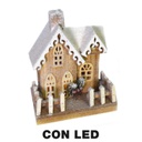 Casetta legno con led naturale cm22x14h30