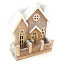 Casetta legno con led naturale cm26x14h30