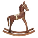 Cavallo legno rivestito metallo oro cm40x11h46