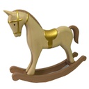 Cavallo a dondolo legno oro beige cm37x8h32