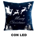 Cuscino led tessuto con renne blu cm40x40x12