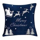Cuscino led tessuto con renne blu cm40x40x12