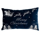 Cuscino led tessuto con renne blu cm50x30x12