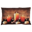 Cuscino tessuto candele led marrone cm30x50