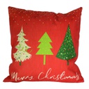 Cuscino tessuto albero rosso e verde cm43x43