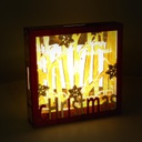 Decorazione legno led rosso cm22x4,5h22