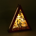 Decorazione legno led rosso triangolarecm22x4,5h20