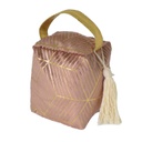 Fermaporta tessuto borsa rosa cm12x10h15-18