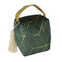 Fermaporta tessuto borsa verde cm12x10h15-18