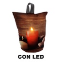 Fermaporta tessuto candele led marrone cm11h19