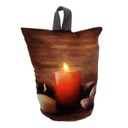 Fermaporta tessuto candele led marrone cm11h19