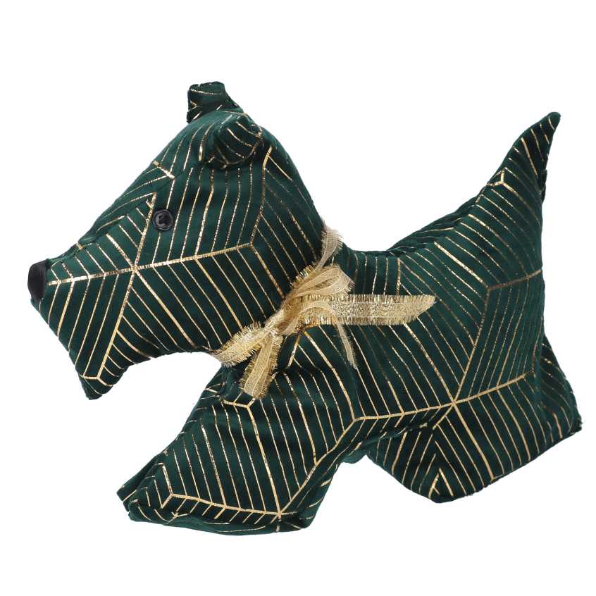 Fermaporta tessuto cane verde  cm35x5h26