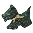 Fermaporta tessuto cane verde  cm35x5h26