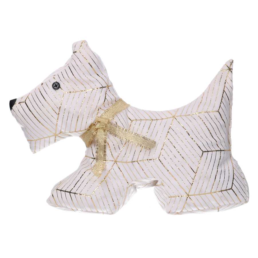 Fermaporta tessuto cane bianco cm35x5h26