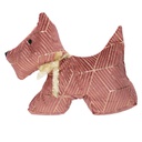 Fermaporta tessuto cane rosa  cm35x5h26